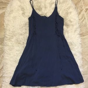 CHARLOTTE RUSSE Blue Lace Up Detail Dress